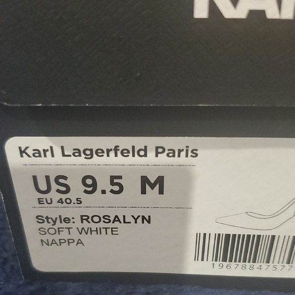 Karl Lagerfeld Soft White Cream Rosalyn Nappa Heels - Picture 2 of 13